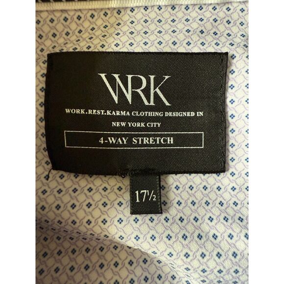WRK 4 Way Stretch Soft Stretchy Career Men's Professional Dress Shirt 17.5 Neck - Picture 3 of 5